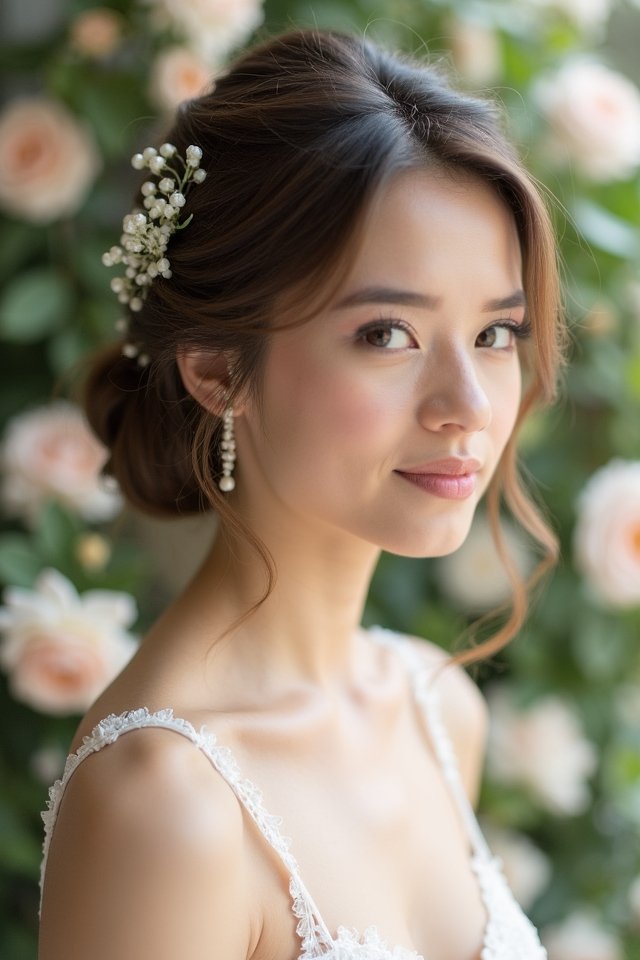 elegant whimsical side ponytail