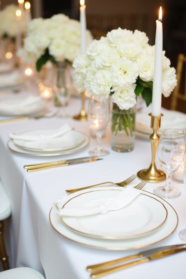 elegant white and gold