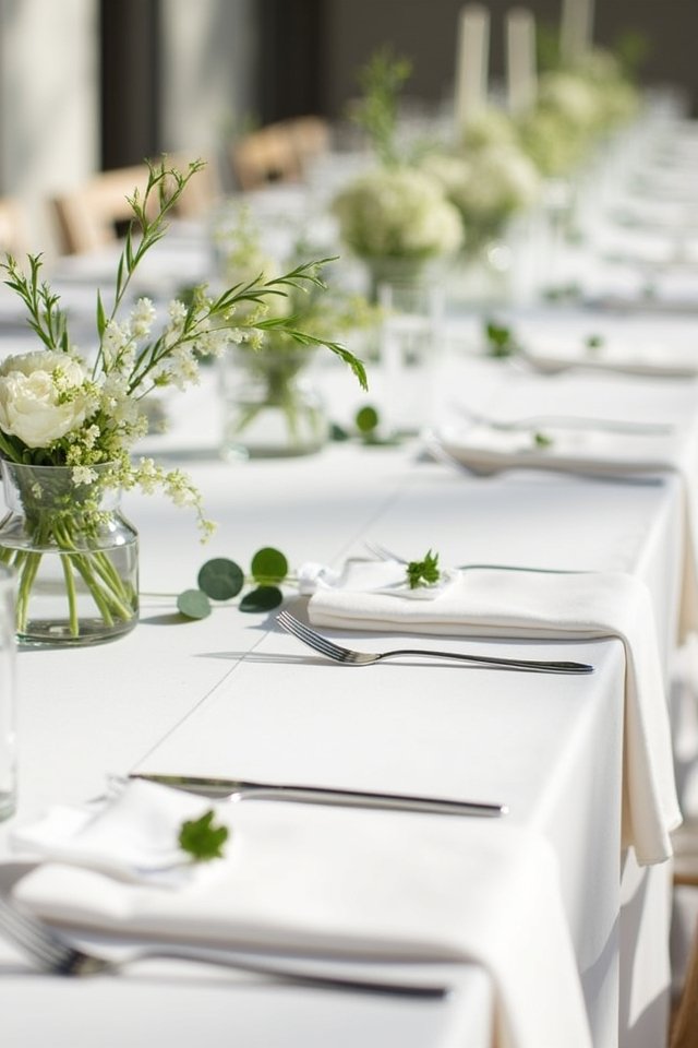 elegant white and green arrangements