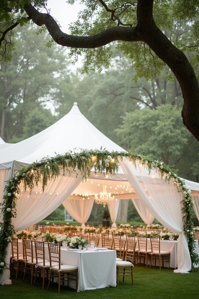 elegant white and greenery