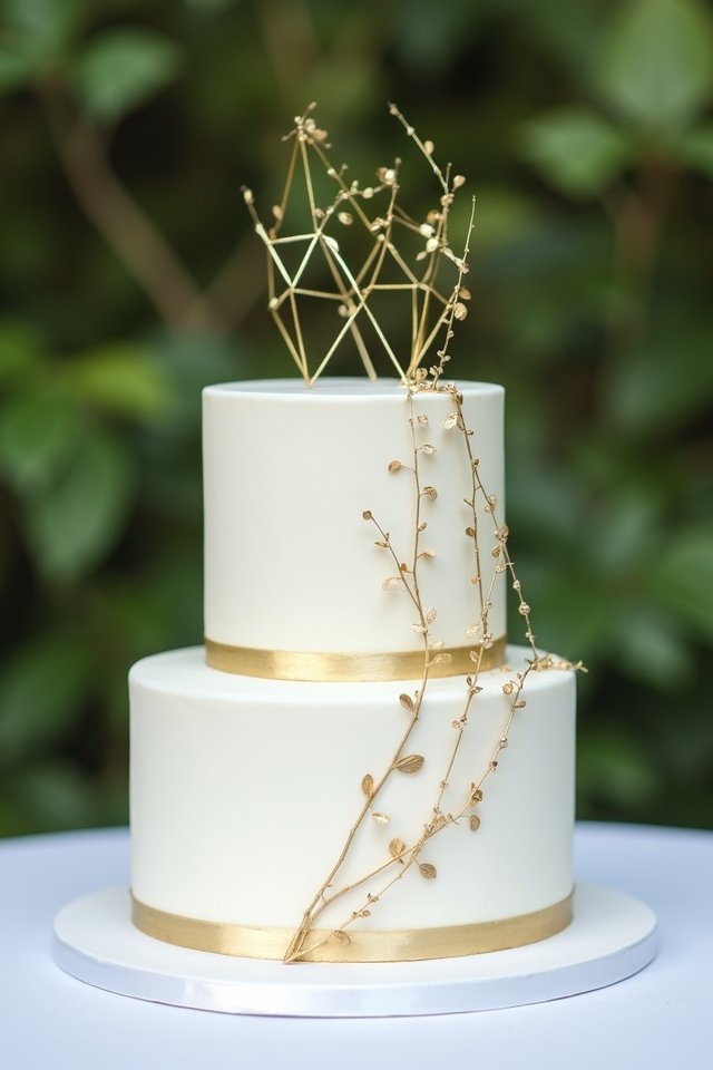 elegant white gold cake
