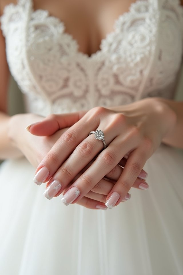 elegant white marble nails