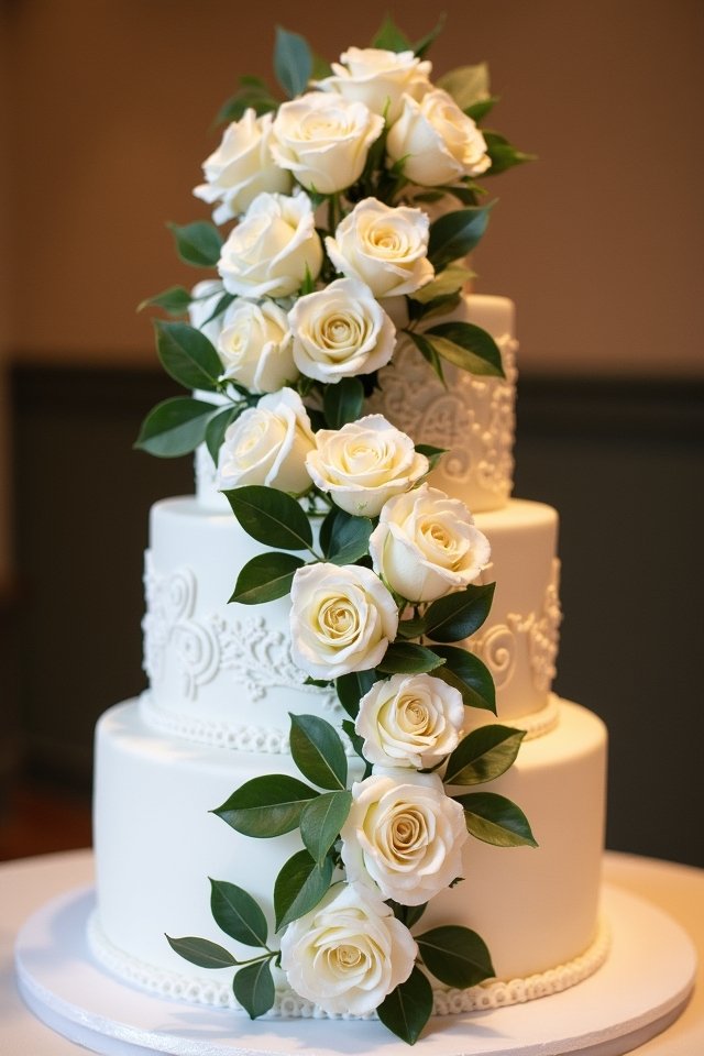 elegant white rose cascade