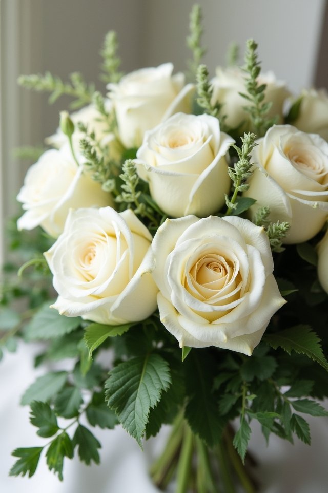 elegant white roses arrangement