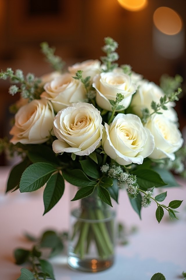 elegant white roses arrangement