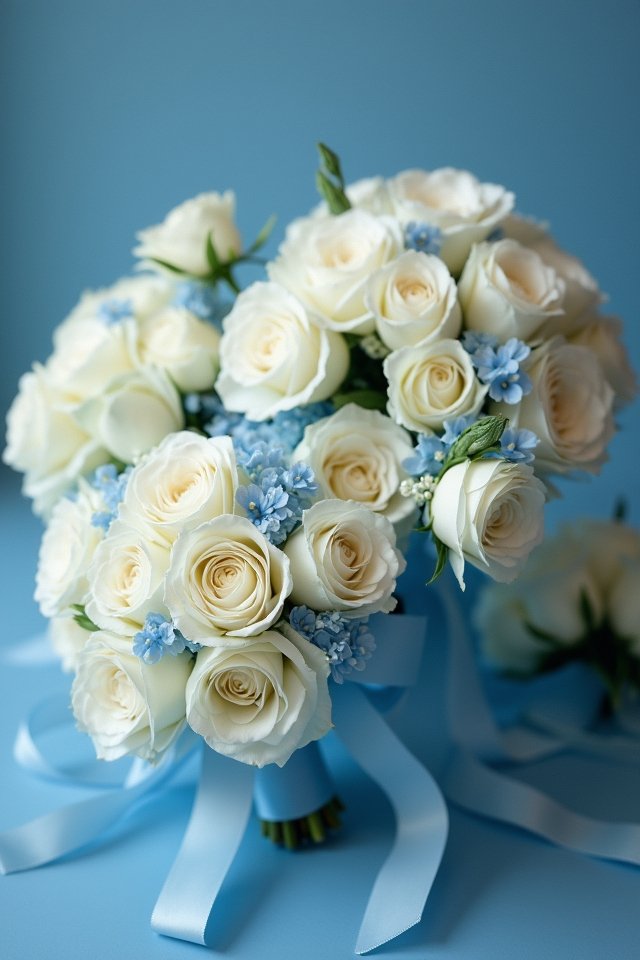 elegant white roses bouquet