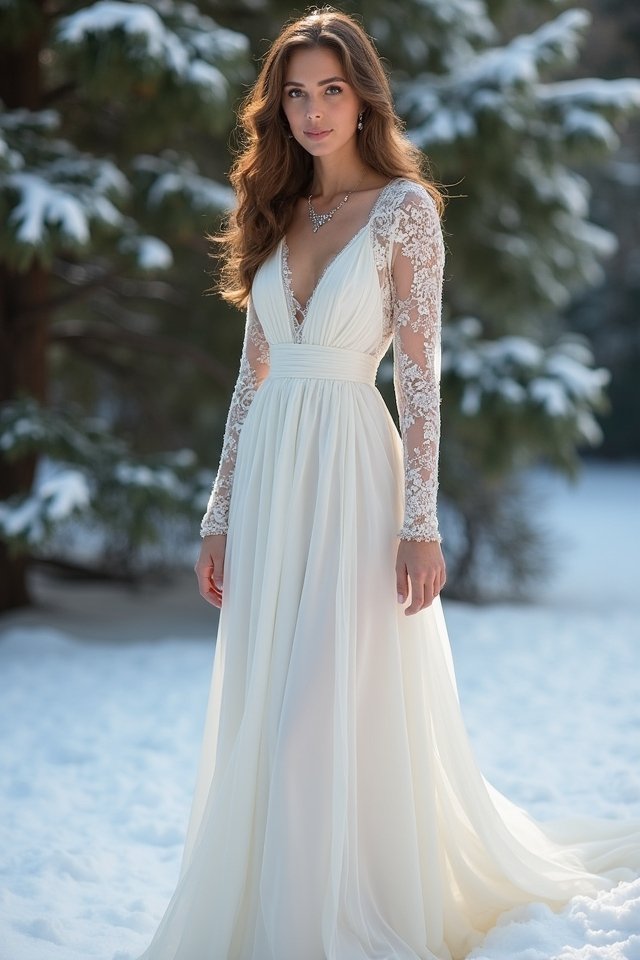 elegant winter a line dress