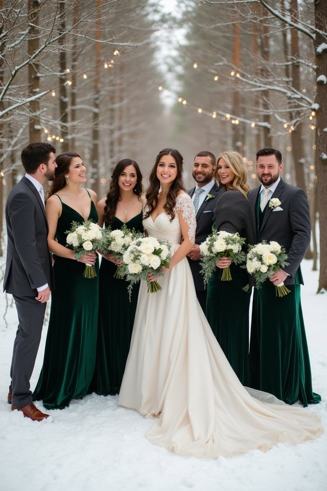 elegant winter bridal attire