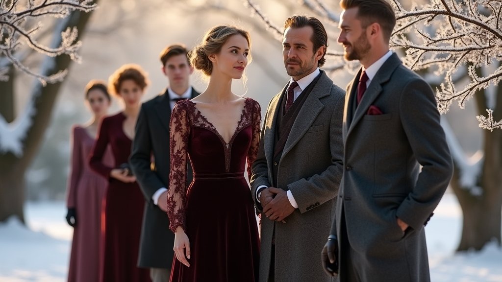 elegant winter wedding attire