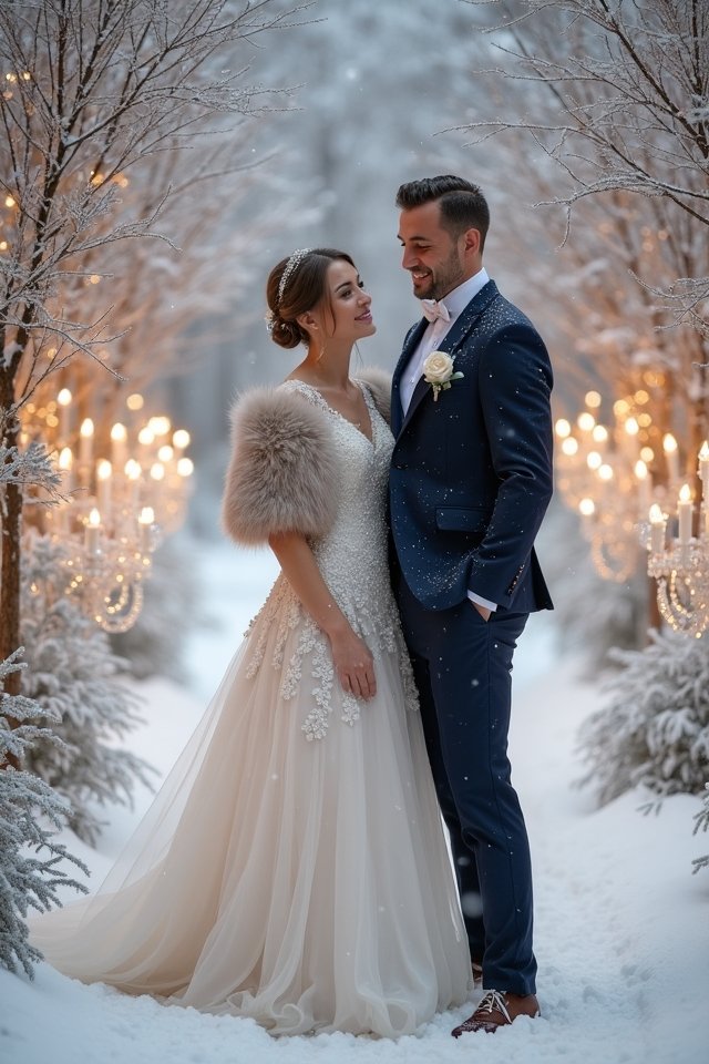 elegant winter wedding attire
