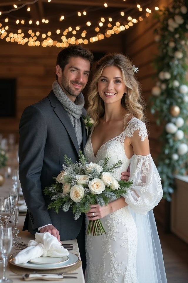 elegant winter wedding attire