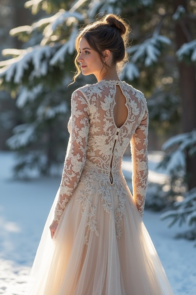 elegant winter wedding gown