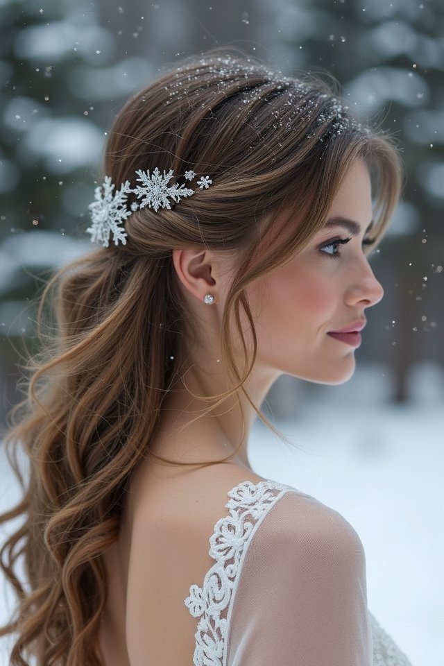 elegant winter wedding hairstyle