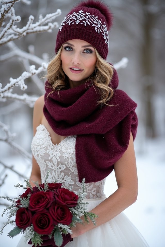elegant winter wedding scarves