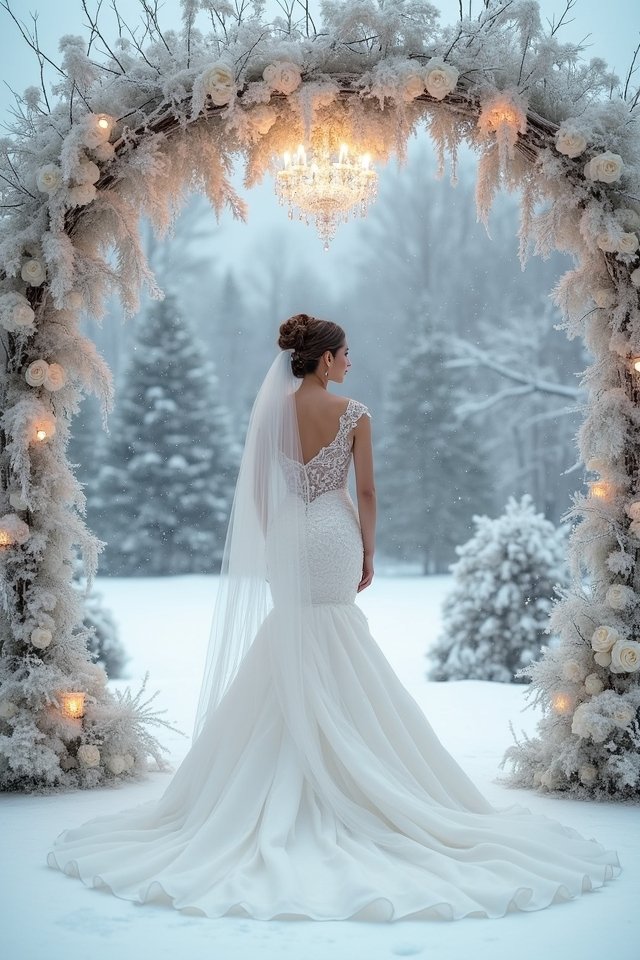 elegant winter wedding whites
