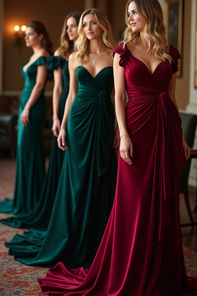 elegant wrap style evening dress