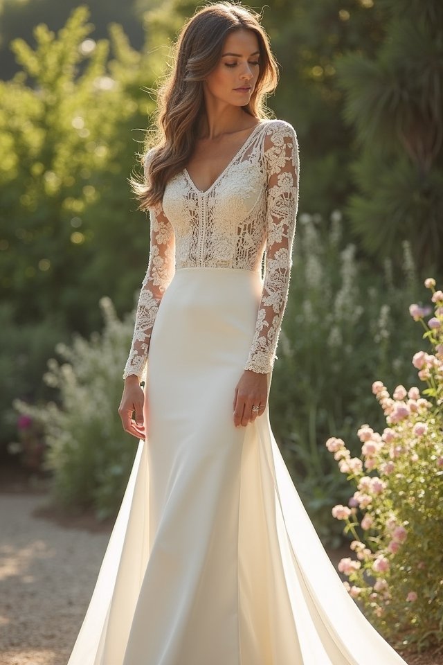 elegantly charming long sleeved dress