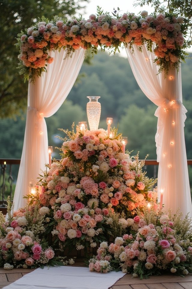 elevated personalized wedding altar