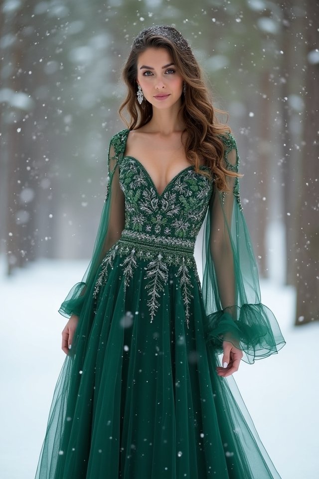 embellished winter maxi dress