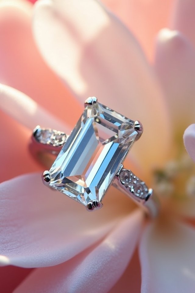 emerald cut moissanite ring elegance