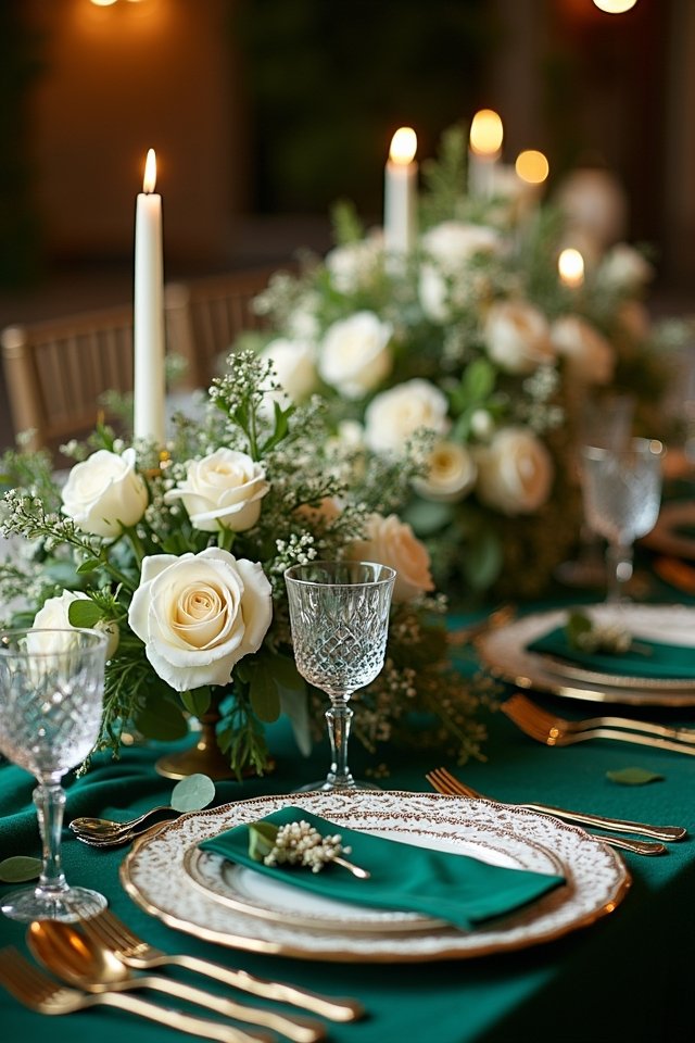 emerald elegance with ivory