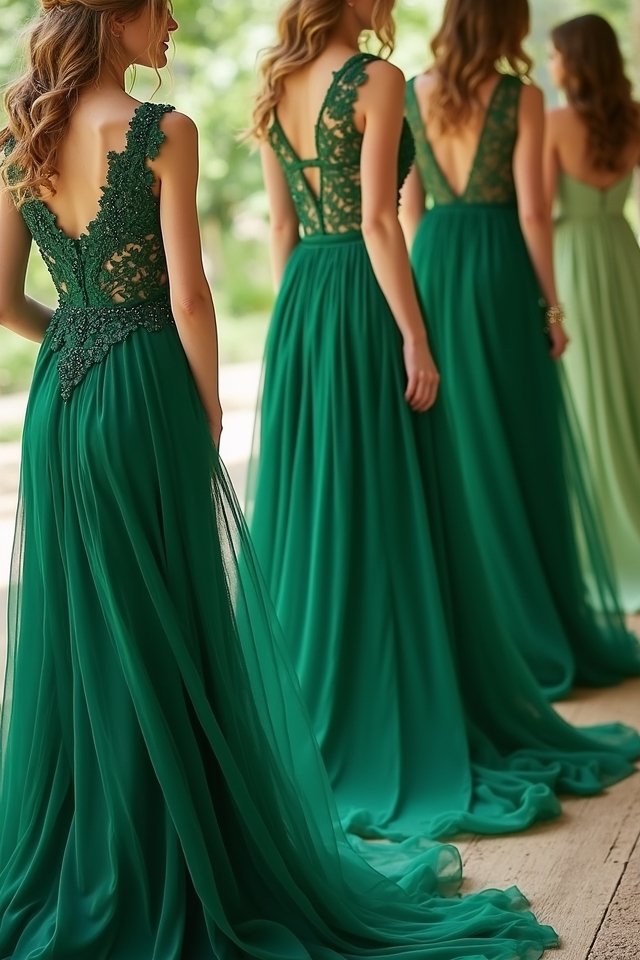 emerald gown elegant accessories