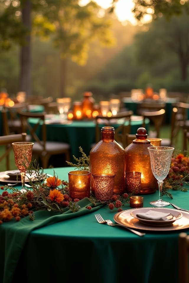 emerald green and copper elegance