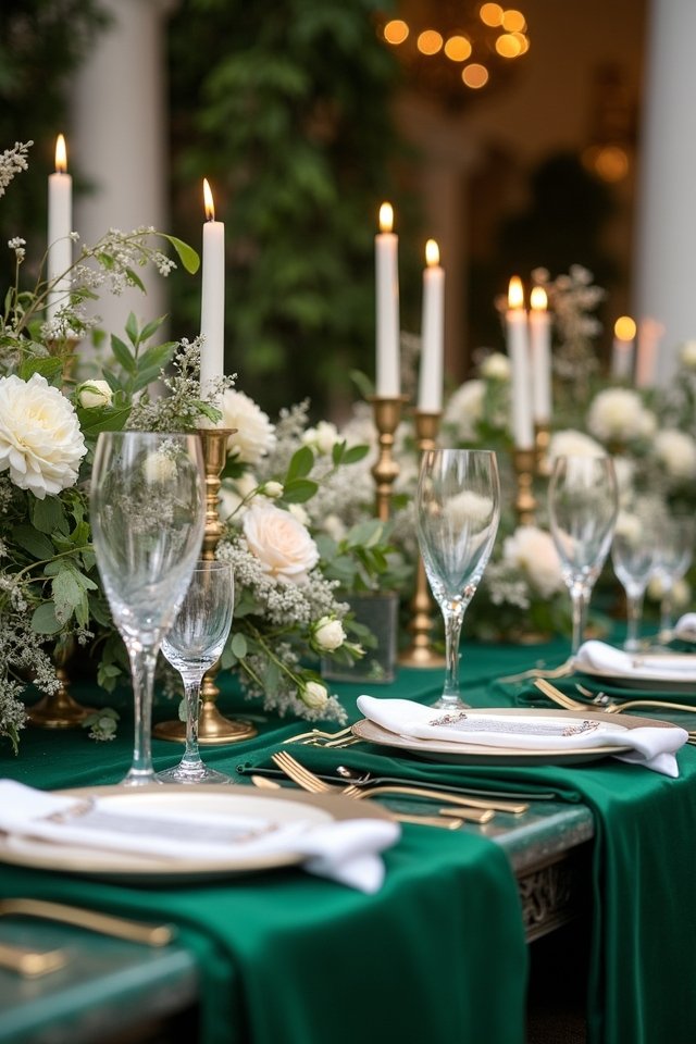 emerald green and silver elegance