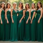 emerald green black tie dresses