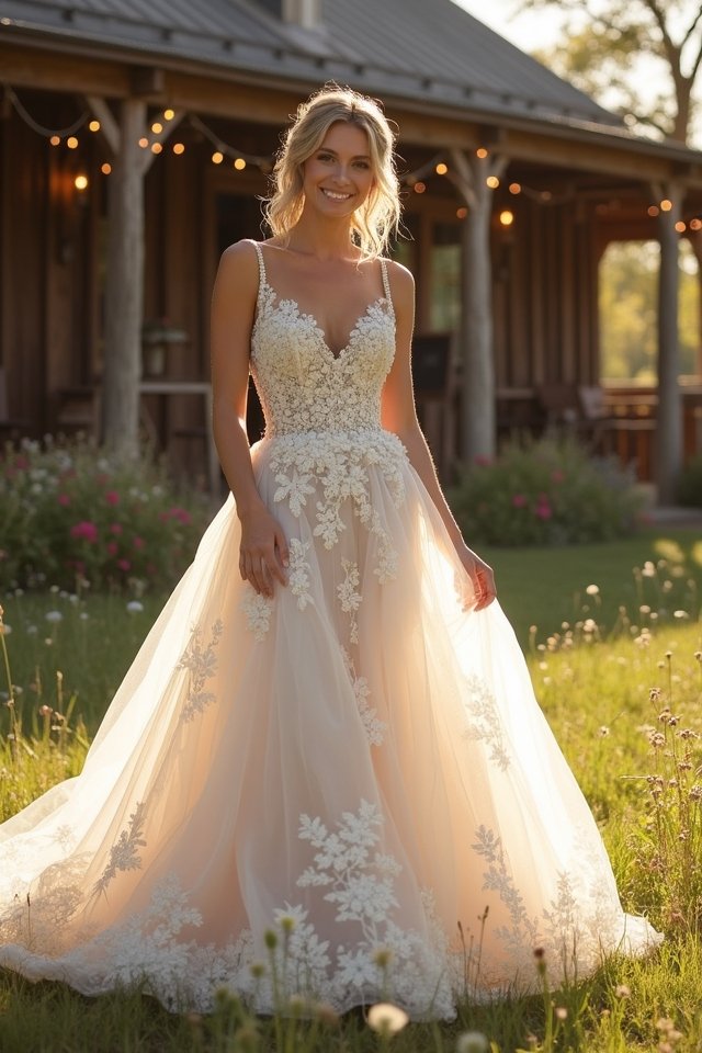 enchanted embroidered tulle gown