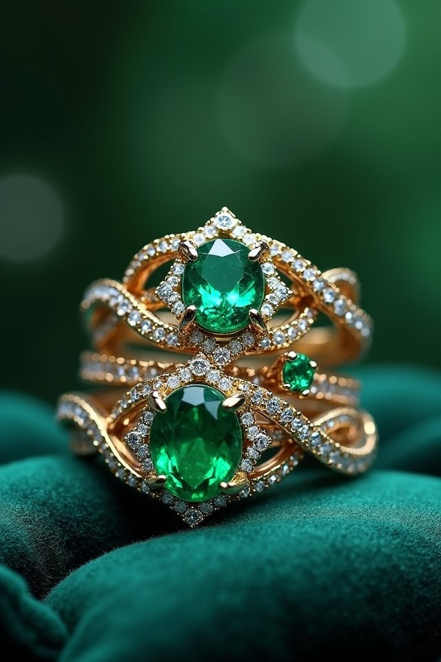 enchanted emerald wedding rings