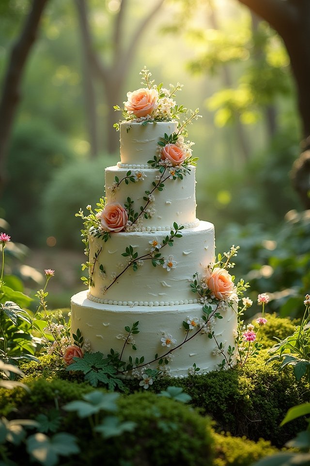 enchanted lush greenery cake