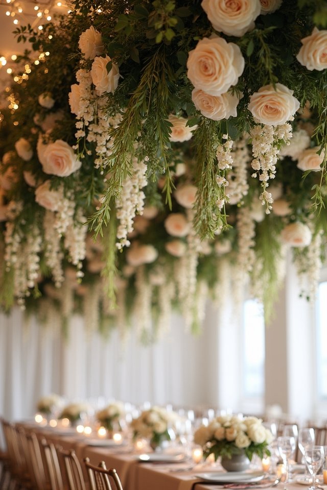 enchanted overhead floral garlands