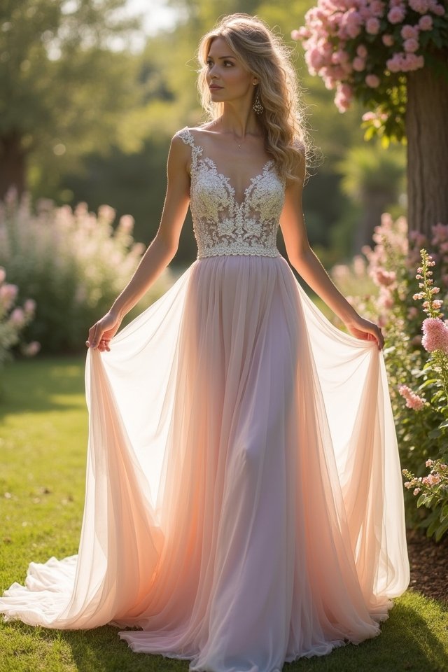 enchanting a line gown elegance