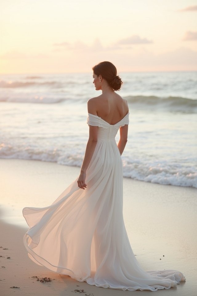 enchanting beach wedding attire