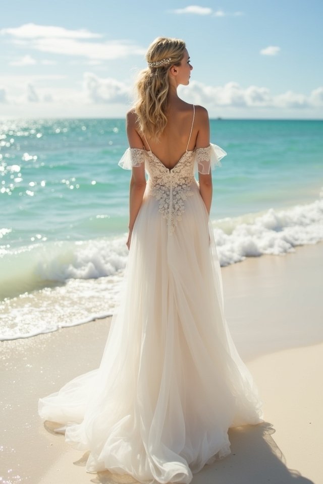 enchanting beach wedding attire
