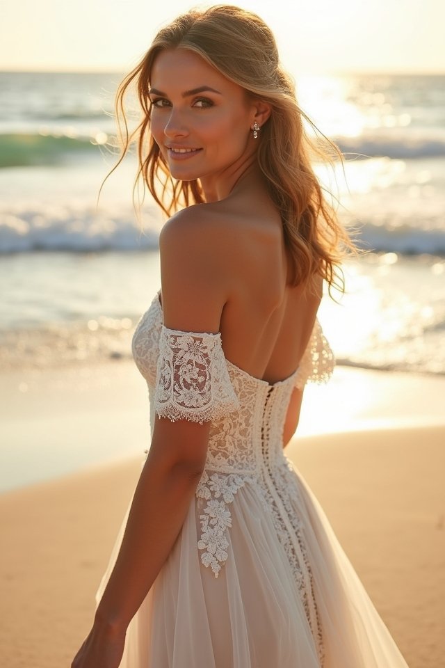 enchanting beach wedding gown