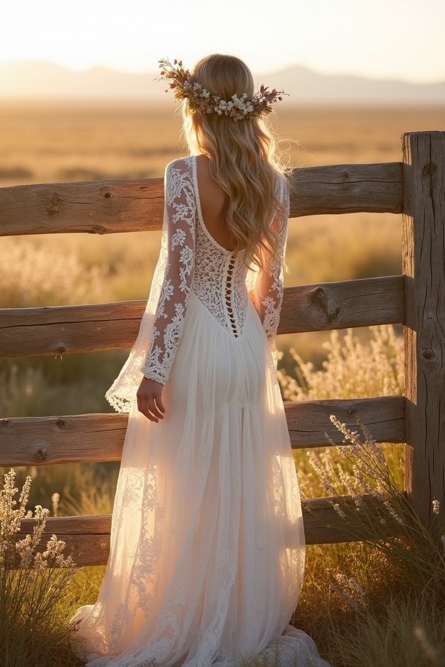 enchanting bohemian lace gown