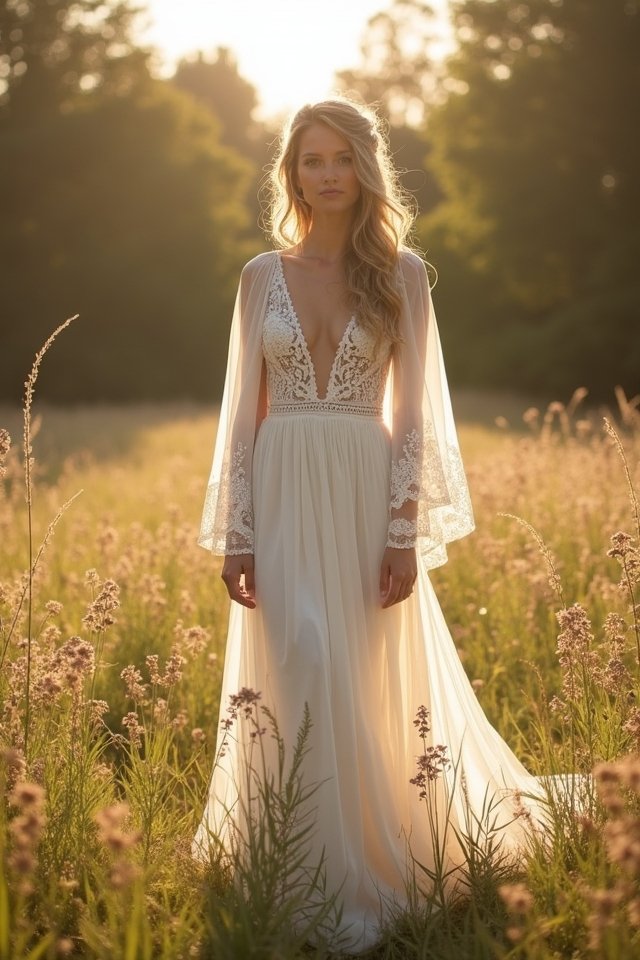 enchanting bohemian wedding dress