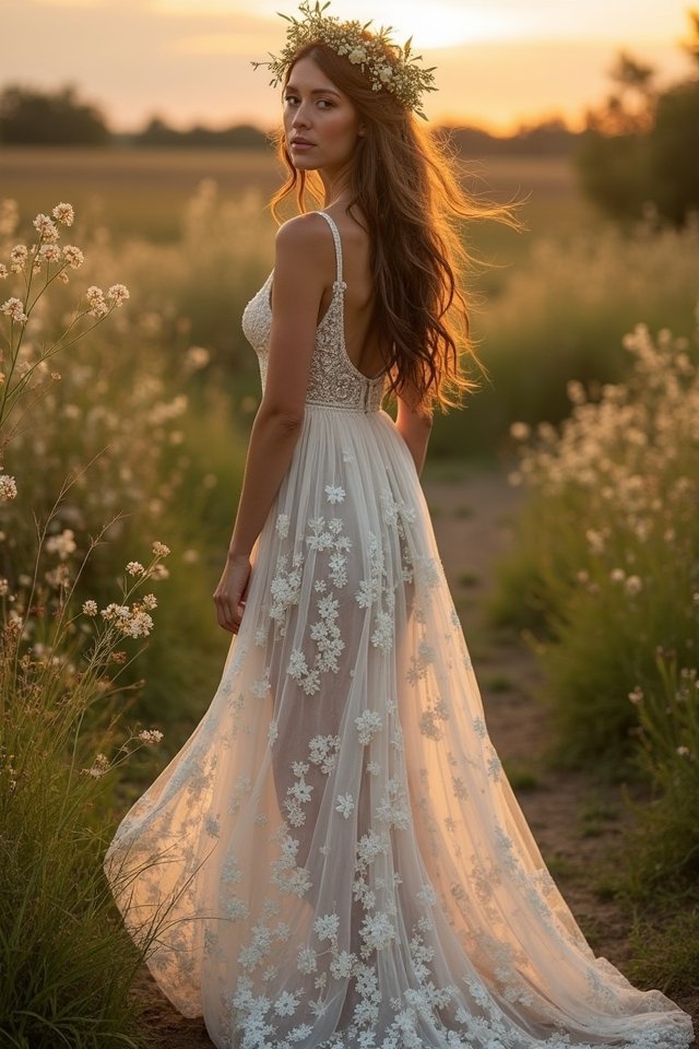 enchanting bohemian wedding gown