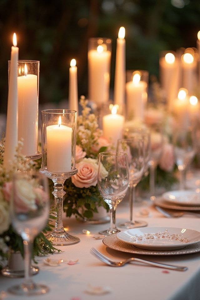 enchanting candlelight wedding arrangements