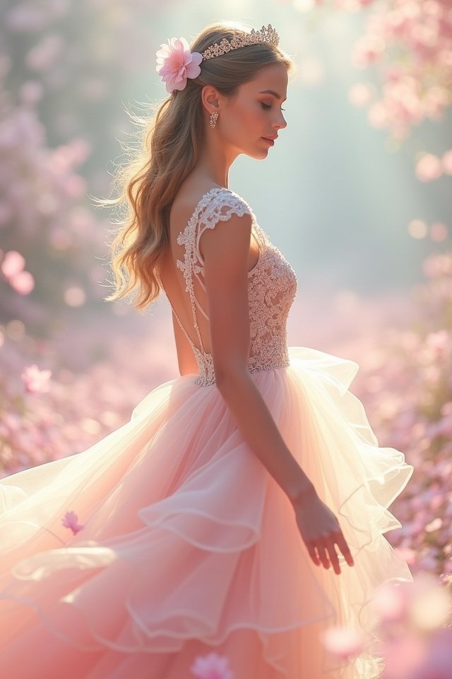 enchanting cap sleeves gown