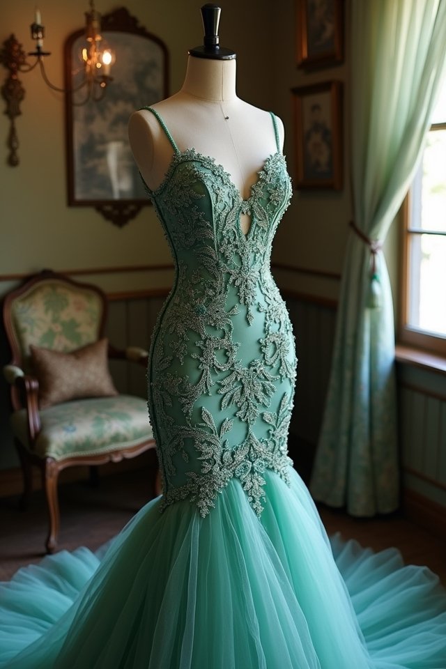 enchanting embroidered gown details