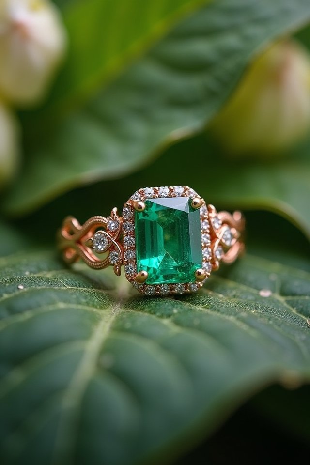 enchanting emerald engagement rings