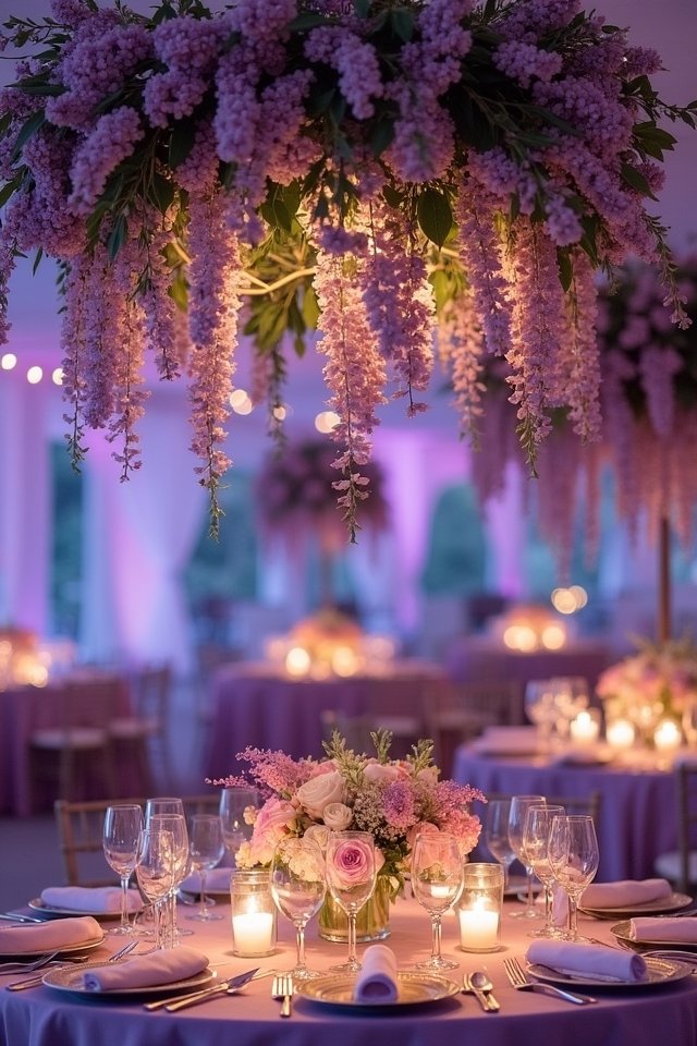 enchanting floral chandelier centerpiece