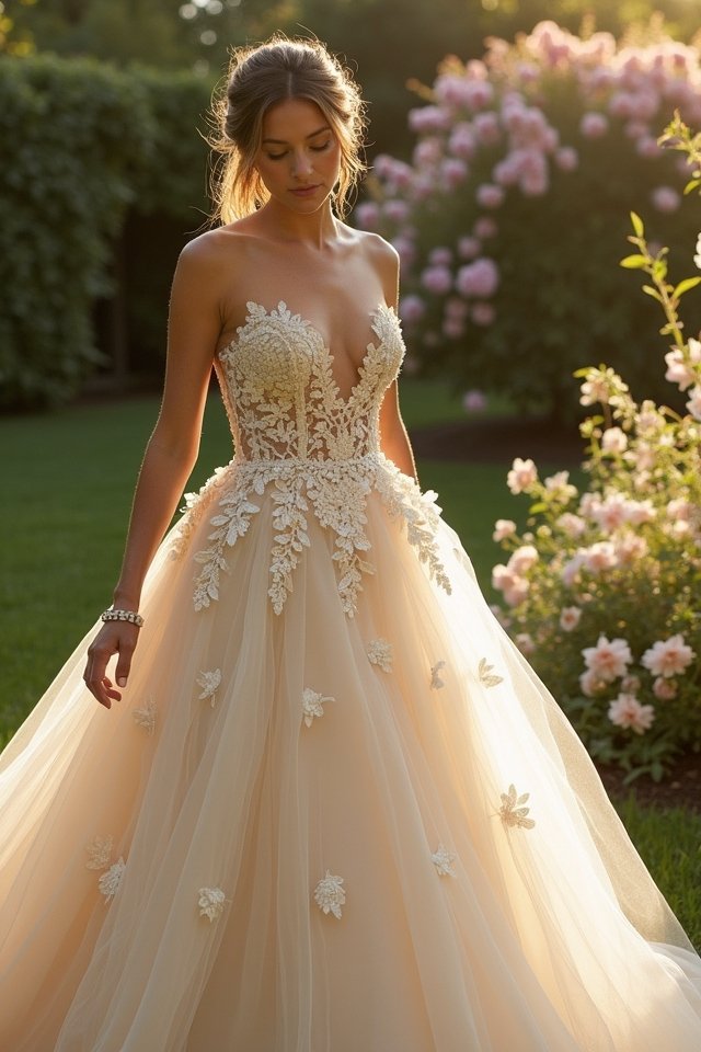 enchanting floral gown details