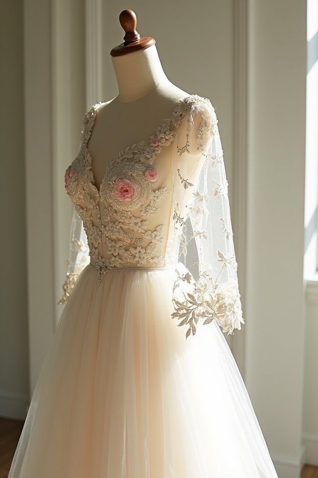enchanting floral illusion gown