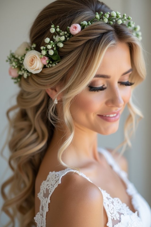 enchanting floral romantic updo