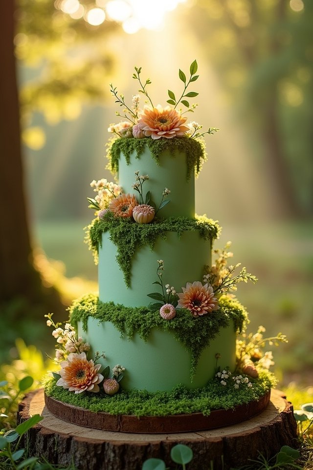 enchanting green fondant cake