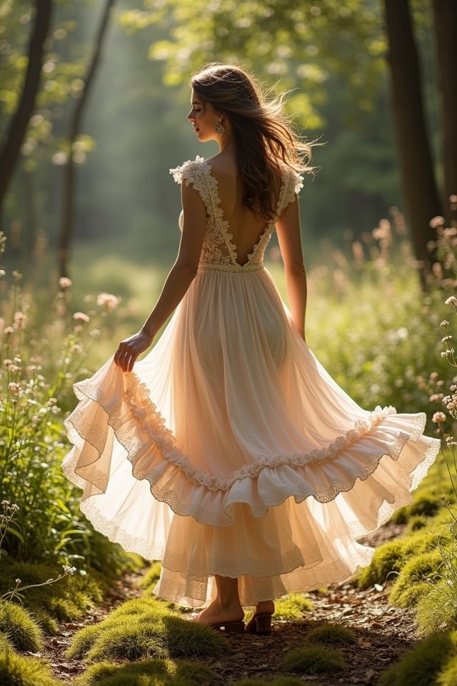 enchanting high low ruffle dress